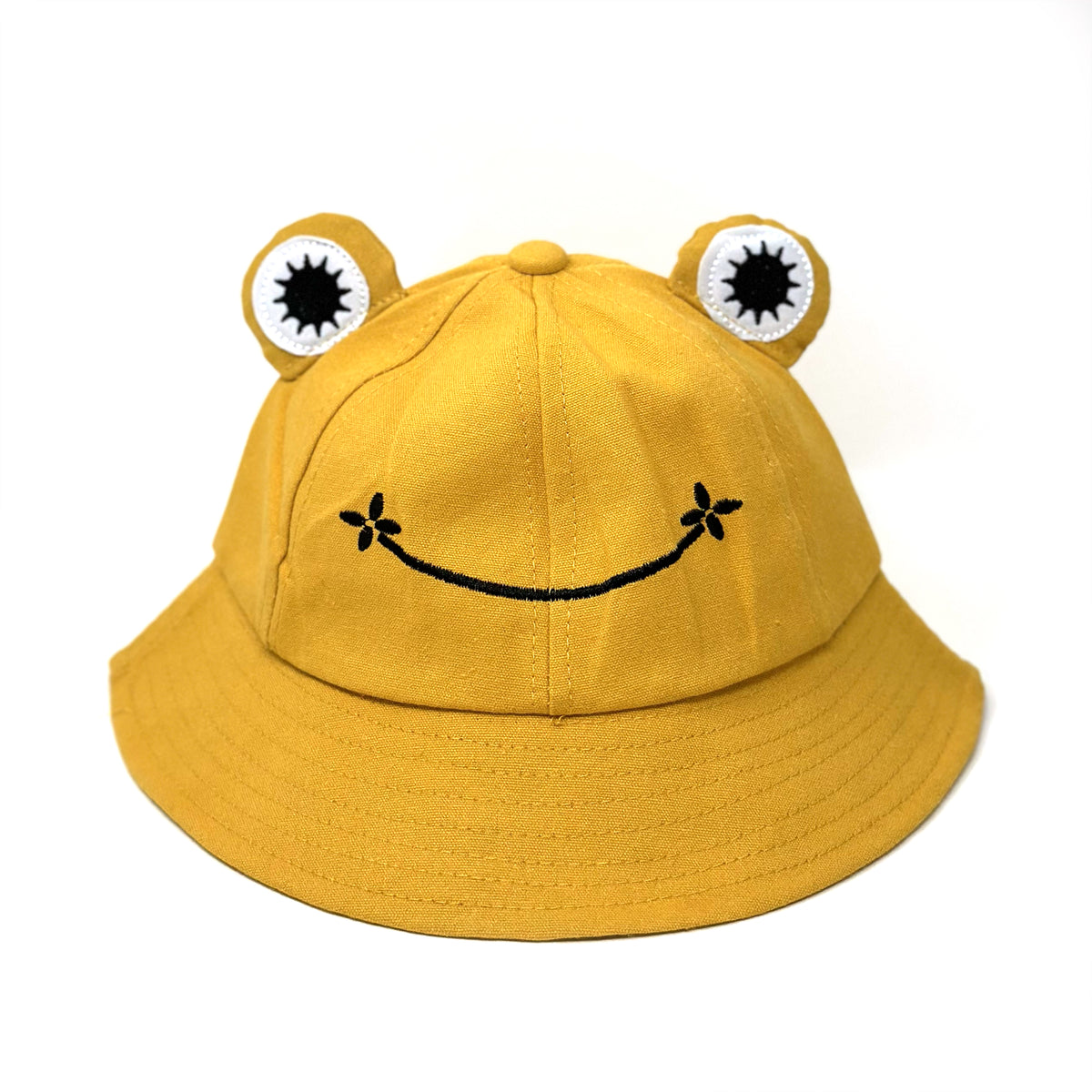Frog Face Smiley Kids adorable Bucket Hat | Rainbow Unicorn