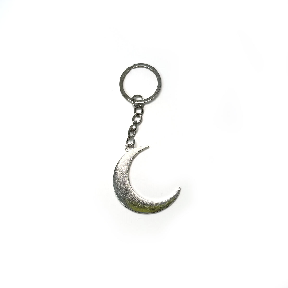 Crescent Moon Keychain – Silver Tone Lunar Charm | Rainbow Unicorn