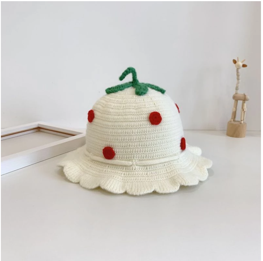 Strawberry Knit Kid's Bucket Hat