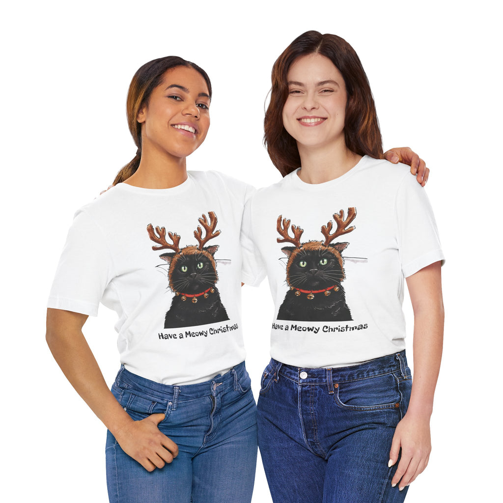 Meowy Christmas Cat Holiday T-Shirt – Festive Cat Lover’s Christmas Tee