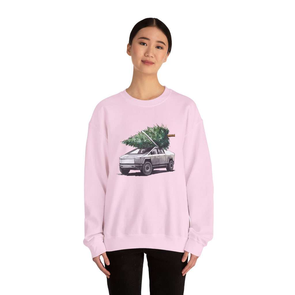 Cybertruck Christmas Tree Sweatshirt for Tesla Car Lovers