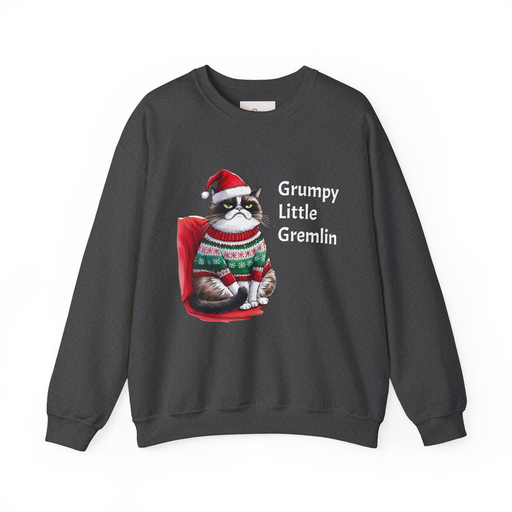 Grumpy Little Gremlin Grumpy Cat in Christmas Sweater Sweatshirt