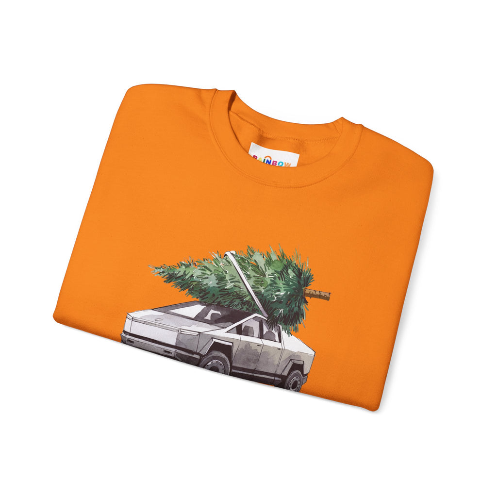 Cybertruck Christmas Tree Sweatshirt for Tesla Car Lovers