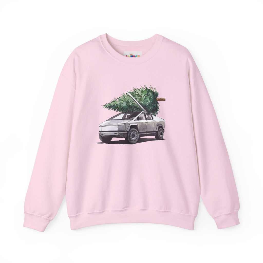 Cybertruck Christmas Tree Sweatshirt for Tesla Car Lovers