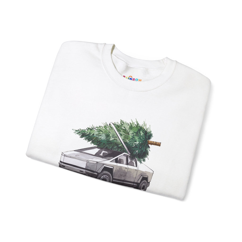 Cybertruck Christmas Tree Sweatshirt for Tesla Car Lovers