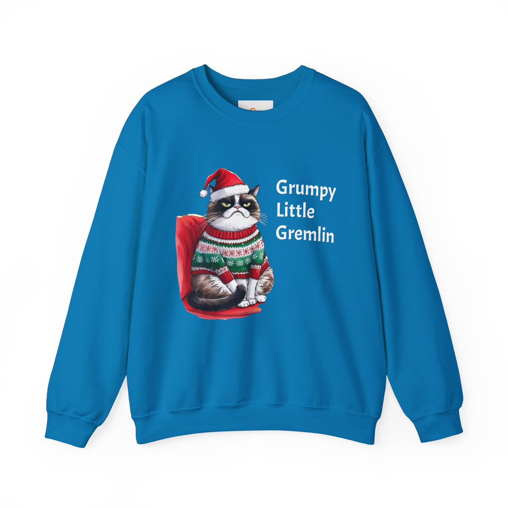 Grumpy Little Gremlin Grumpy Cat in Christmas Sweater Sweatshirt