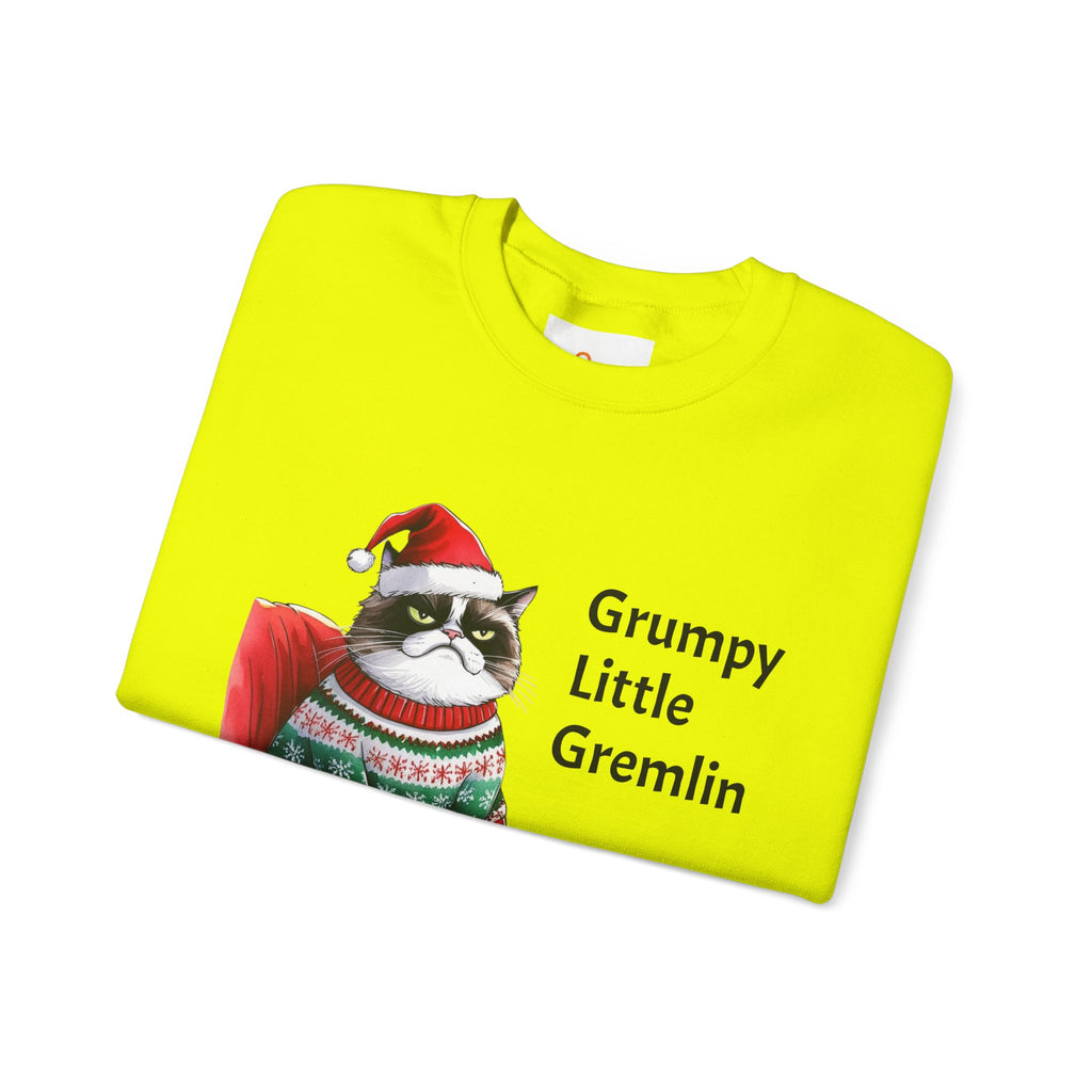 Grumpy Little Gremlin Grumpy Cat in Christmas Sweater Sweatshirt