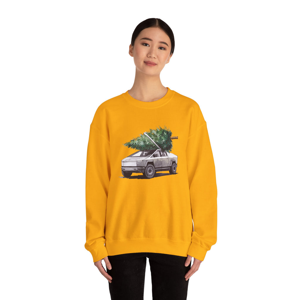 Cybertruck Christmas Tree Sweatshirt for Tesla Car Lovers