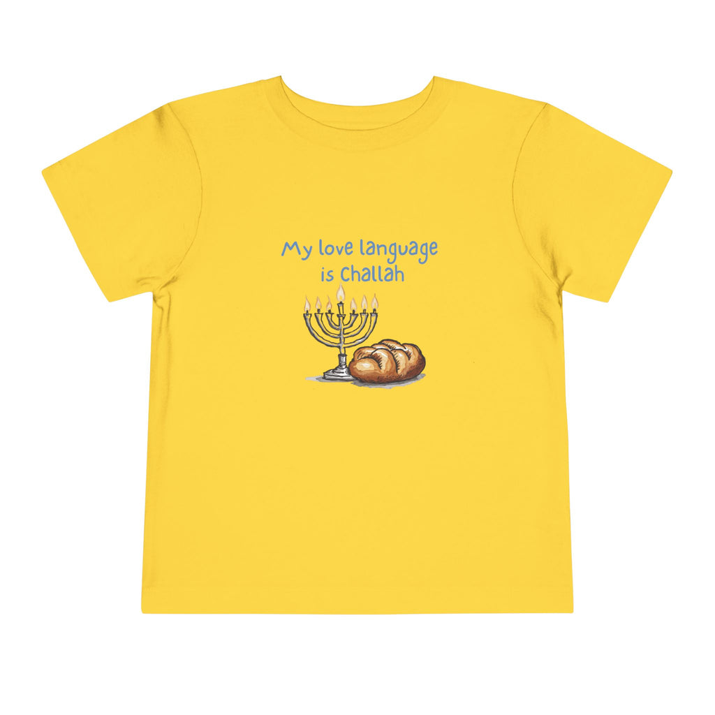 "My Love Language is Challah Holiday Hanukkah Toddler T-Shirt – Festive Jewish Holiday Tee"