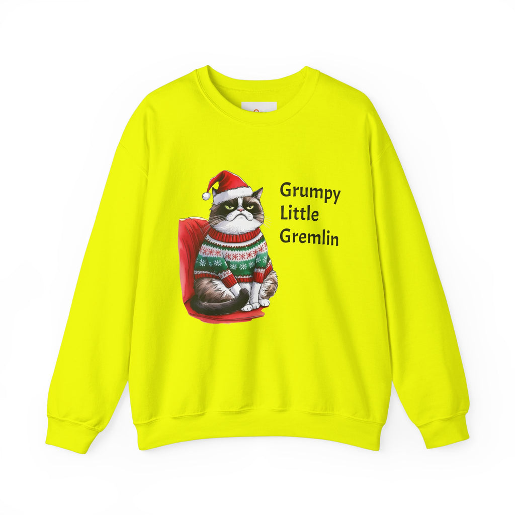 Grumpy Little Gremlin Grumpy Cat in Christmas Sweater Sweatshirt