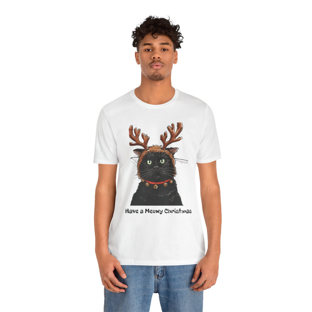 Meowy Christmas Cat Holiday T-Shirt – Festive Cat Lover’s Christmas Tee