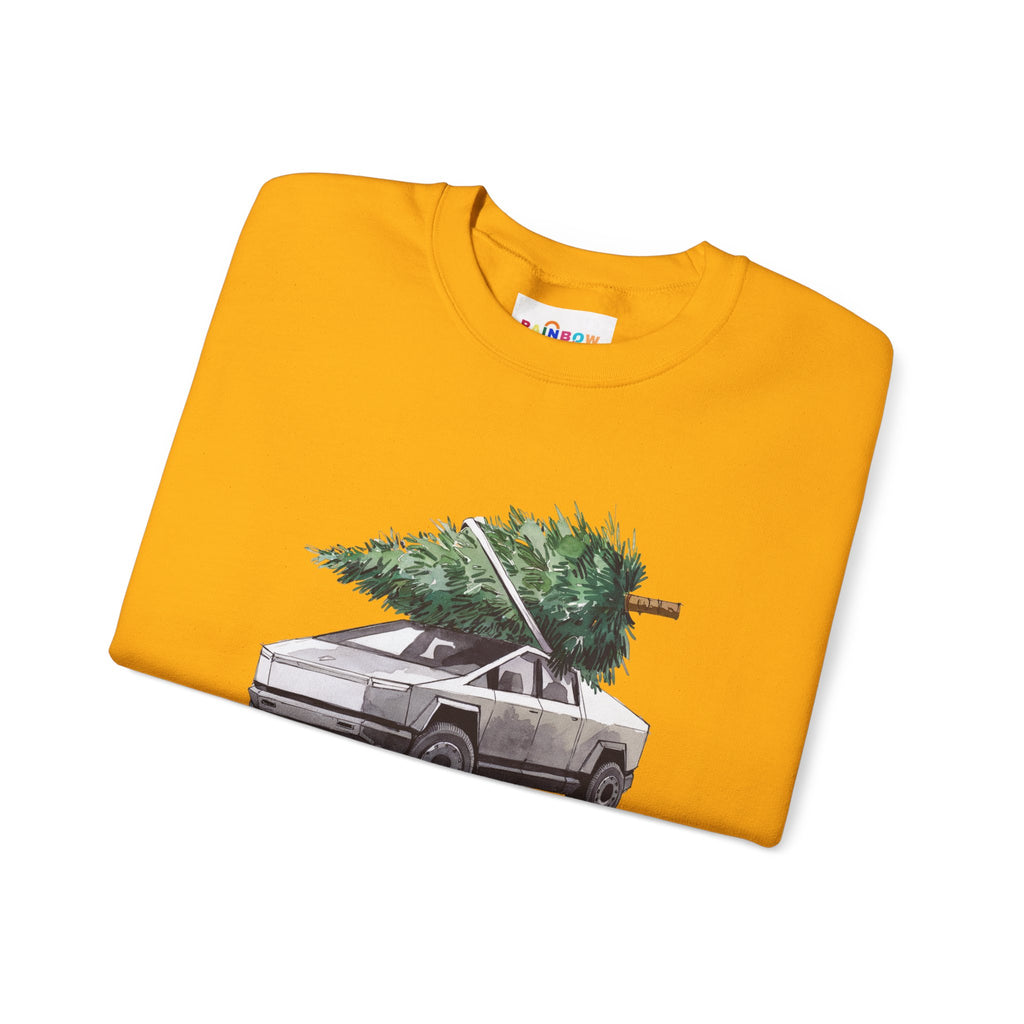 Cybertruck Christmas Tree Sweatshirt for Tesla Car Lovers