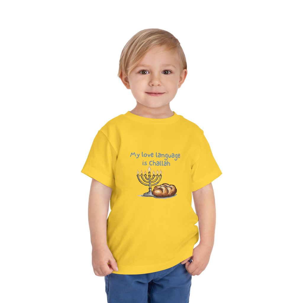 "My Love Language is Challah Holiday Hanukkah Toddler T-Shirt – Festive Jewish Holiday Tee"