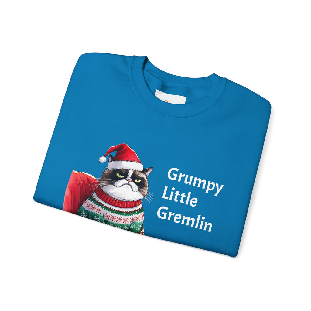 Grumpy Little Gremlin Grumpy Cat in Christmas Sweater Sweatshirt