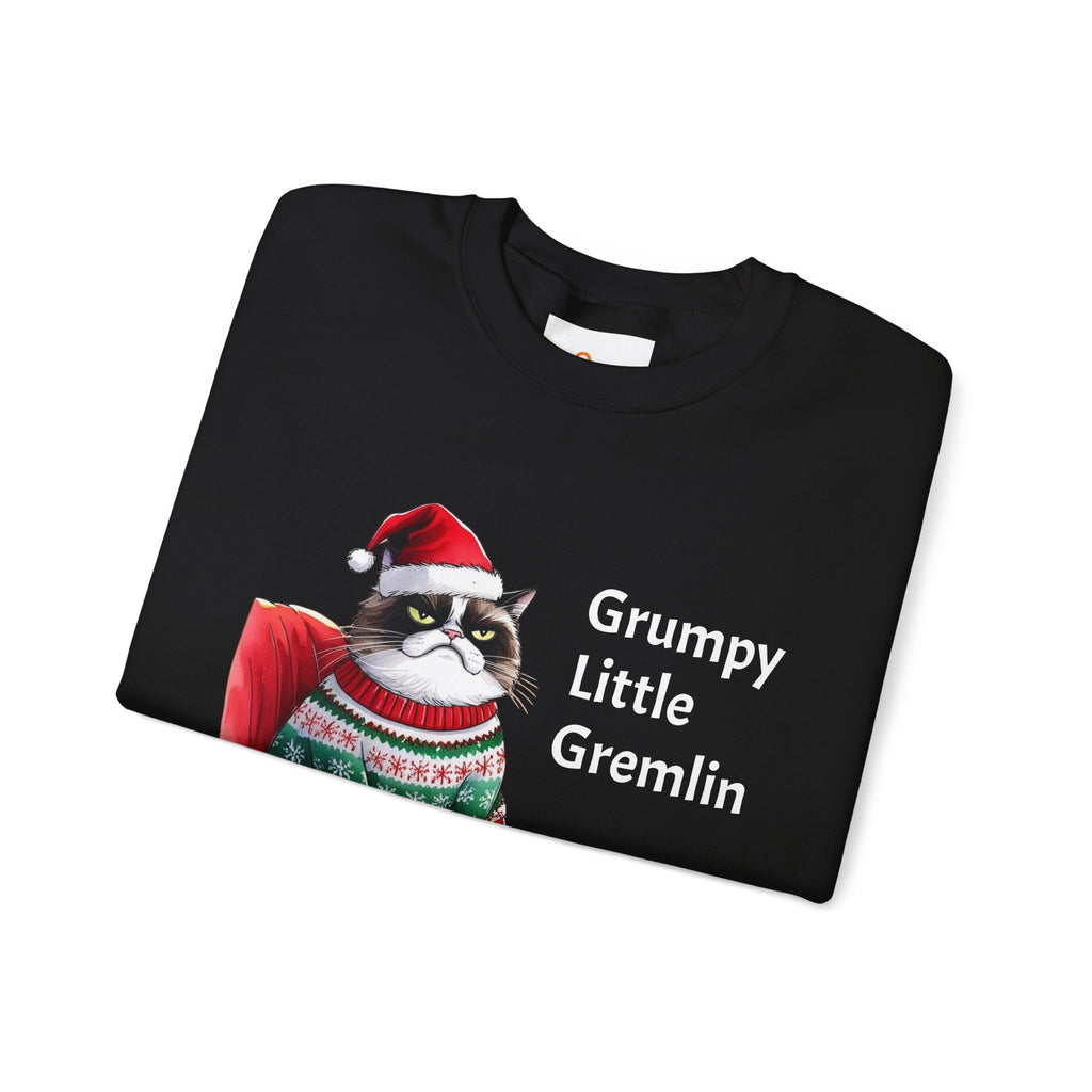 Grumpy Little Gremlin Grumpy Cat in Christmas Sweater Sweatshirt