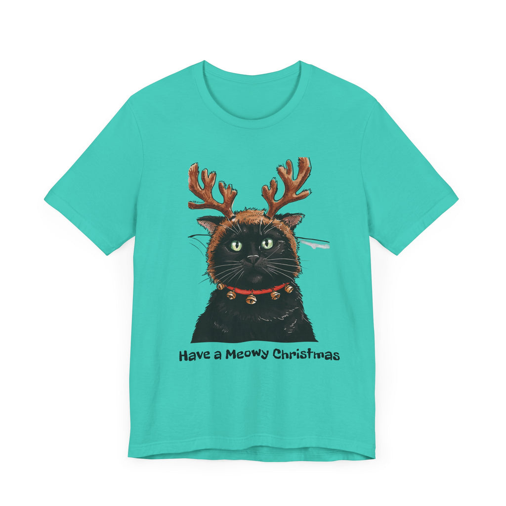 Meowy Christmas Cat Holiday T-Shirt – Festive Cat Lover’s Christmas Tee