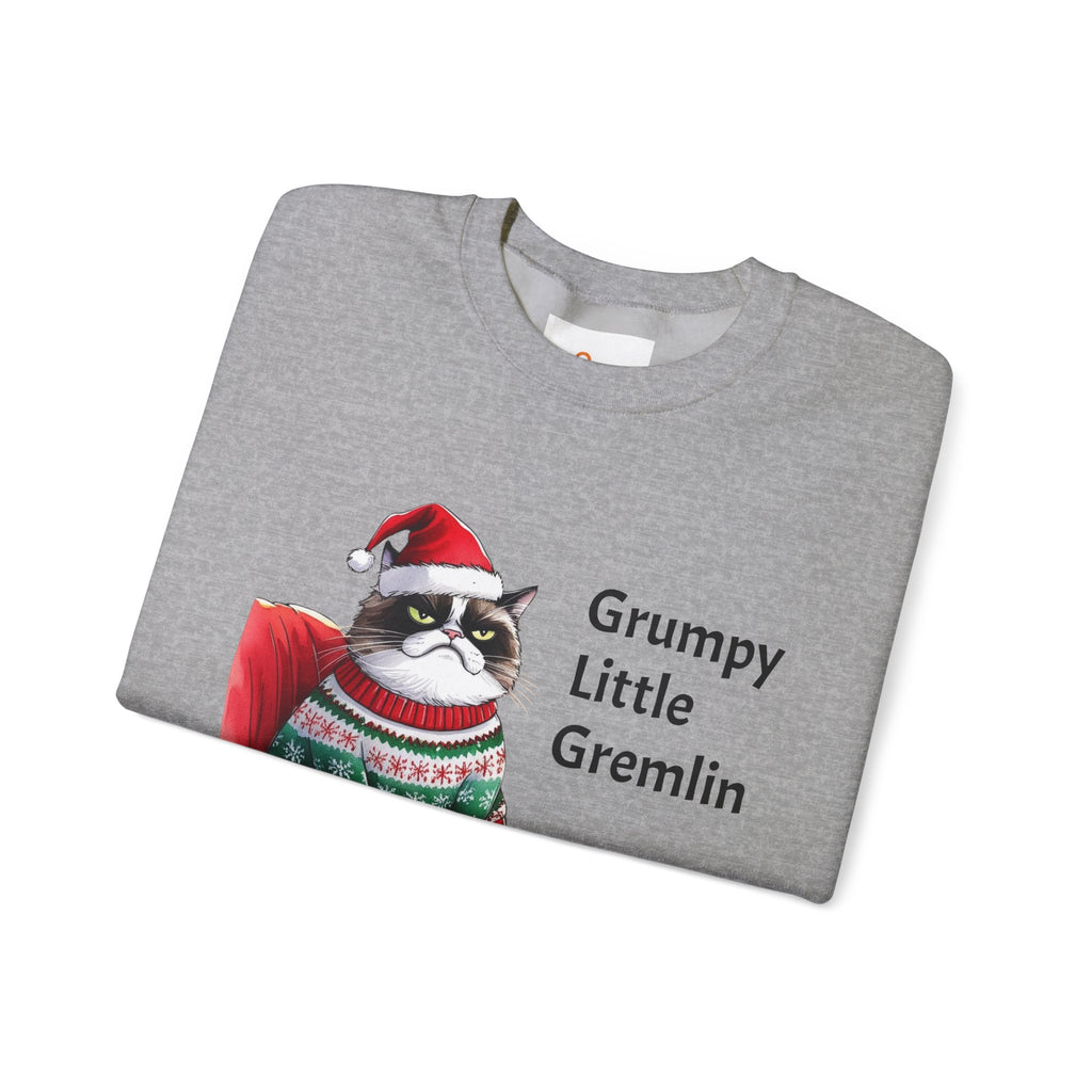 Grumpy Little Gremlin Grumpy Cat in Christmas Sweater Sweatshirt