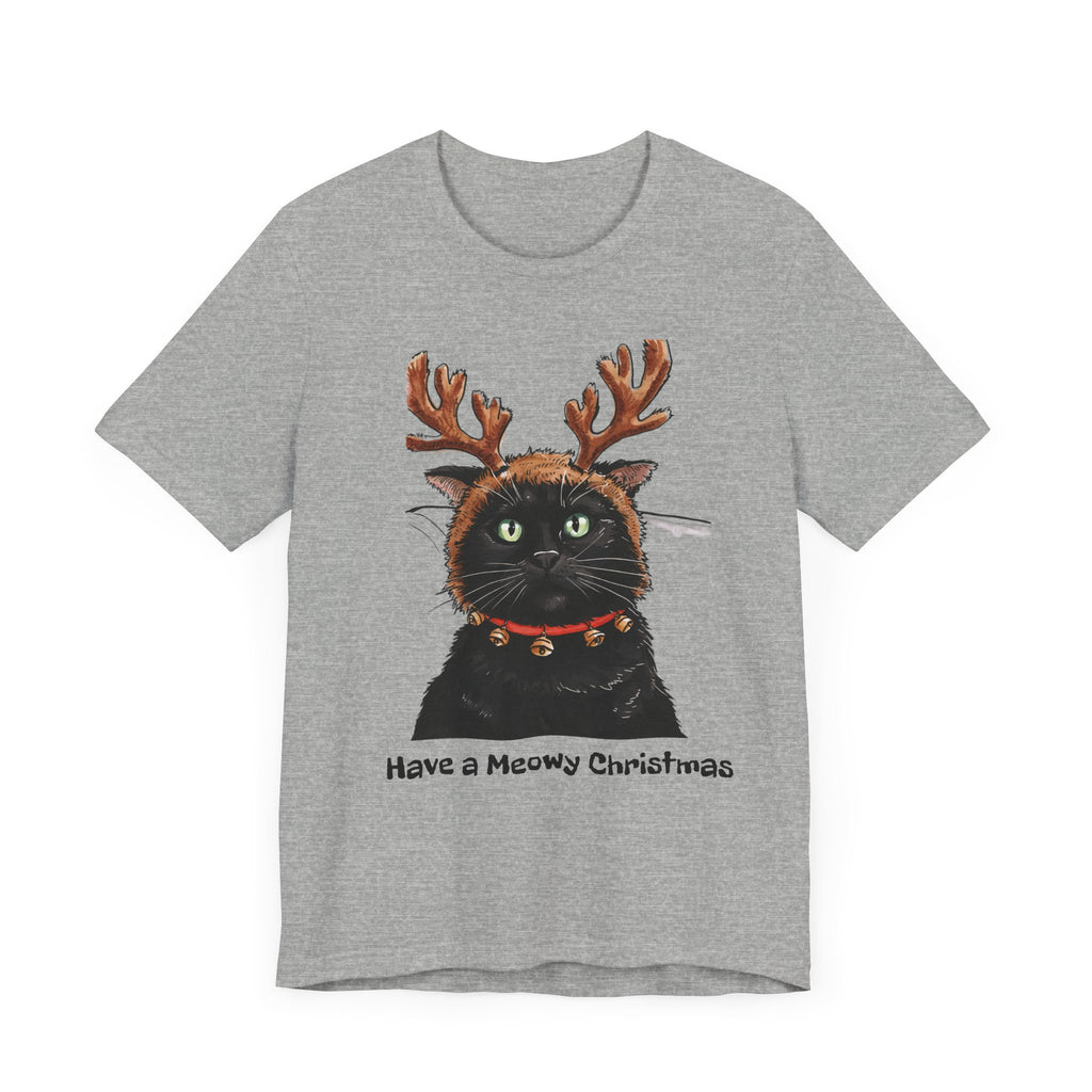 Meowy Christmas Cat Holiday T-Shirt – Festive Cat Lover’s Christmas Tee