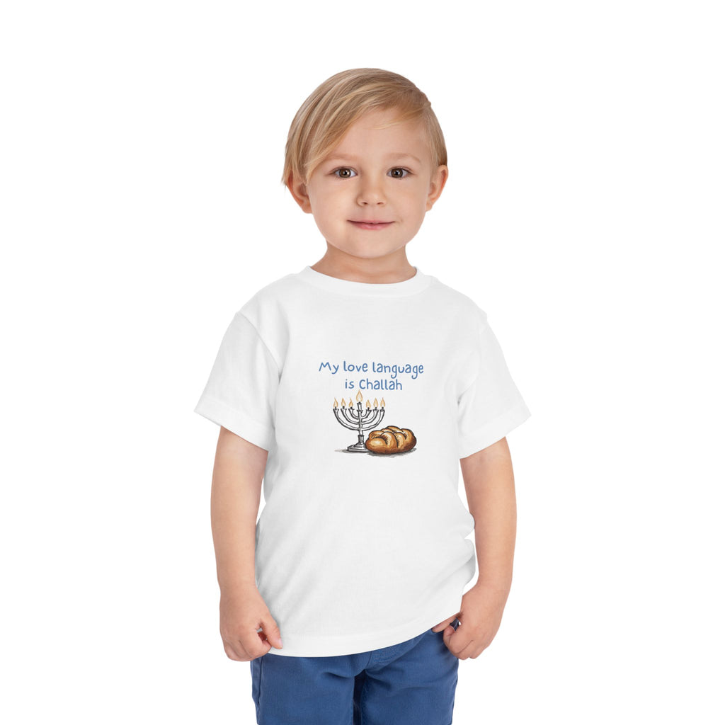 "My Love Language is Challah Holiday Hanukkah Toddler T-Shirt – Festive Jewish Holiday Tee"