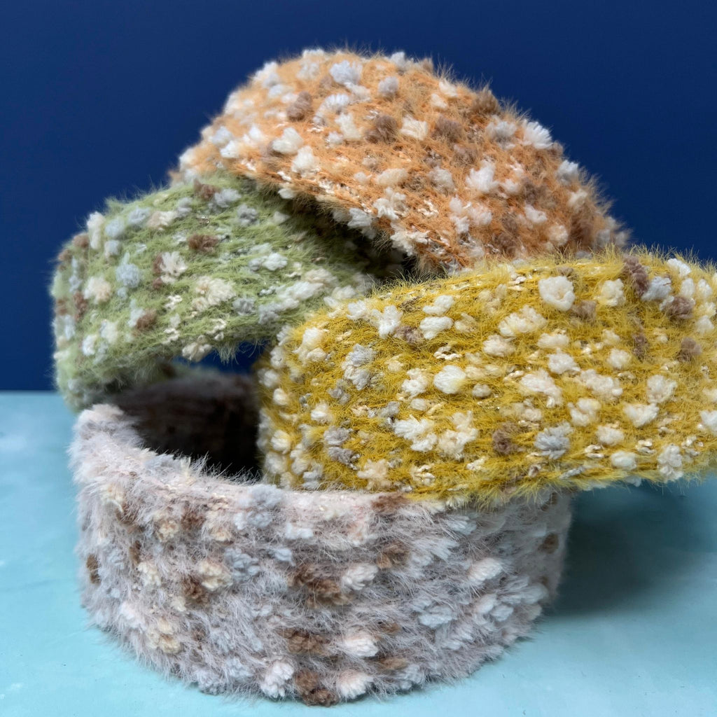 Shaggy Pom Pom Textured Fabric Headband