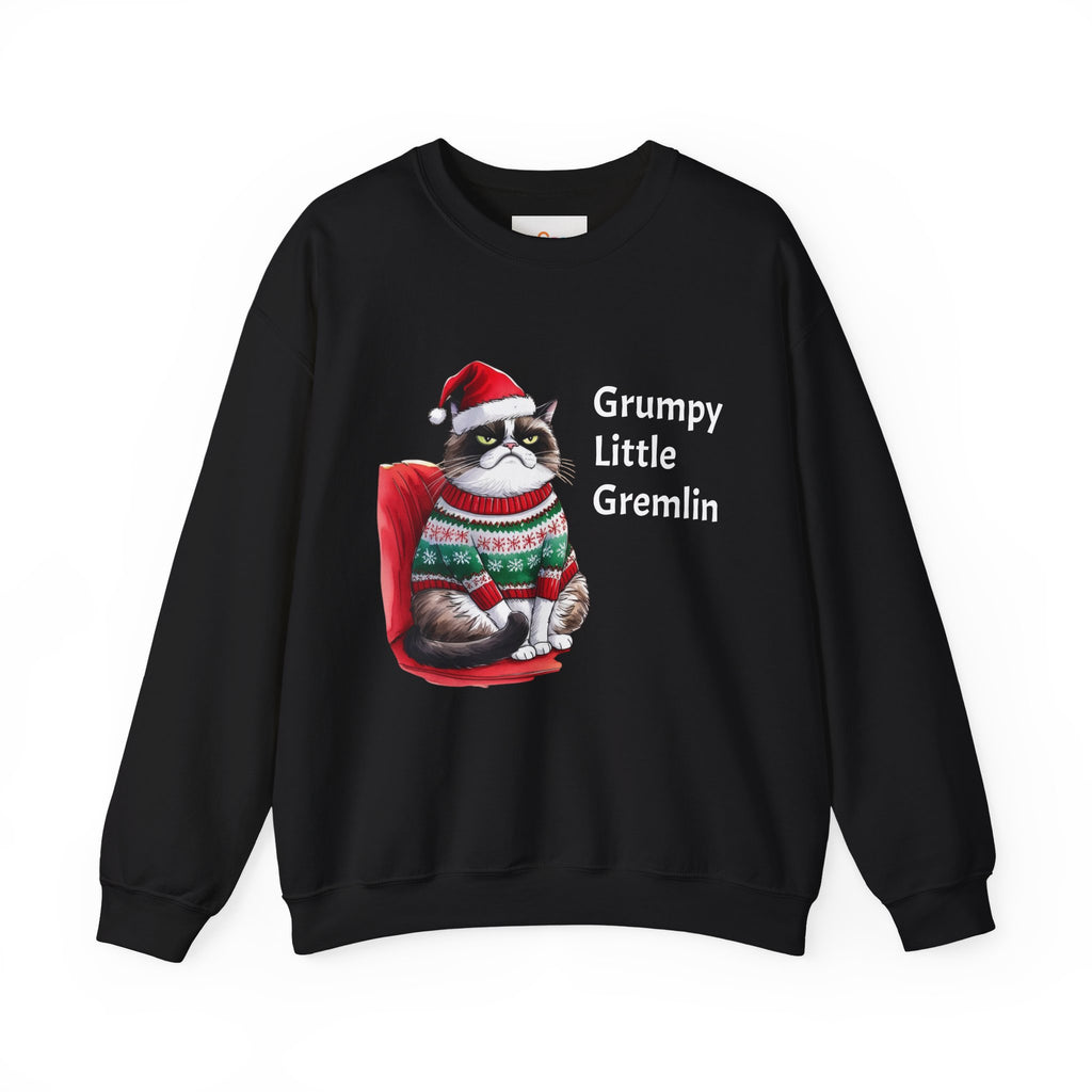 Grumpy Little Gremlin Grumpy Cat in Christmas Sweater Sweatshirt