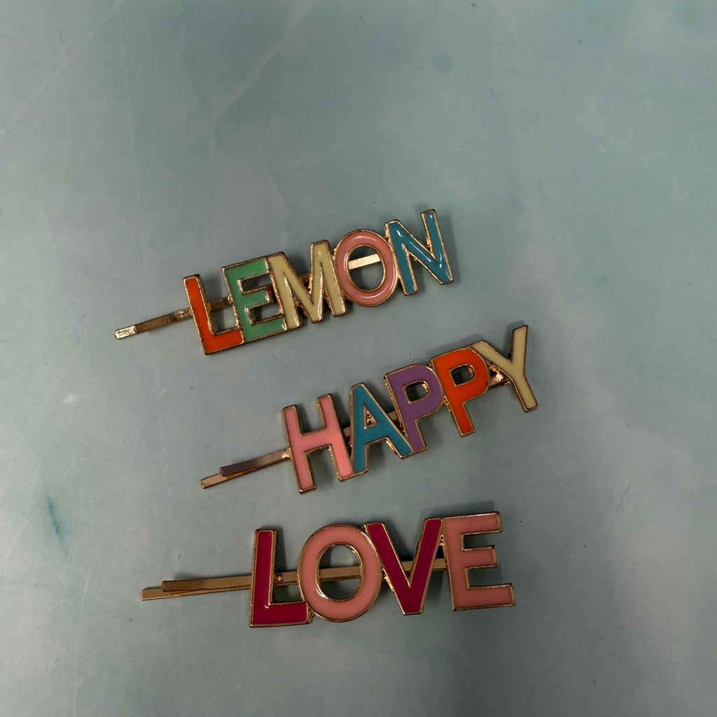 Crystal Word Hair Clips – Rhinestone & Pearl City Barrettes Collection