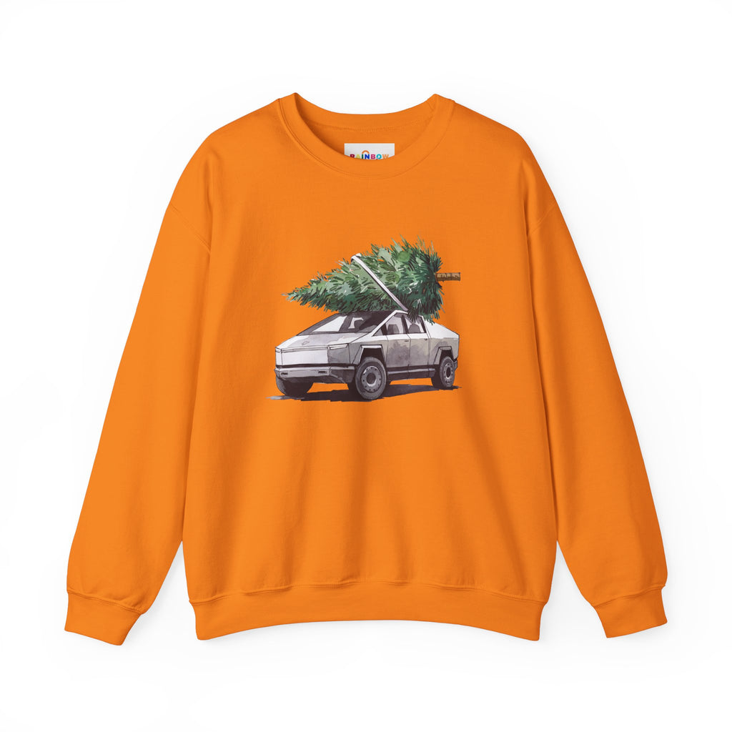 Cybertruck Christmas Tree Sweatshirt for Tesla Car Lovers