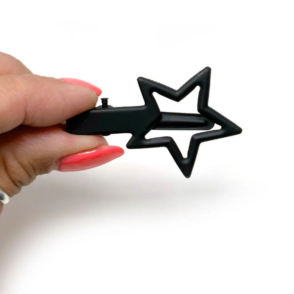 Set of 2 colorful shooting star hair clips with lightweight secure hold, fun design for kids and adults
