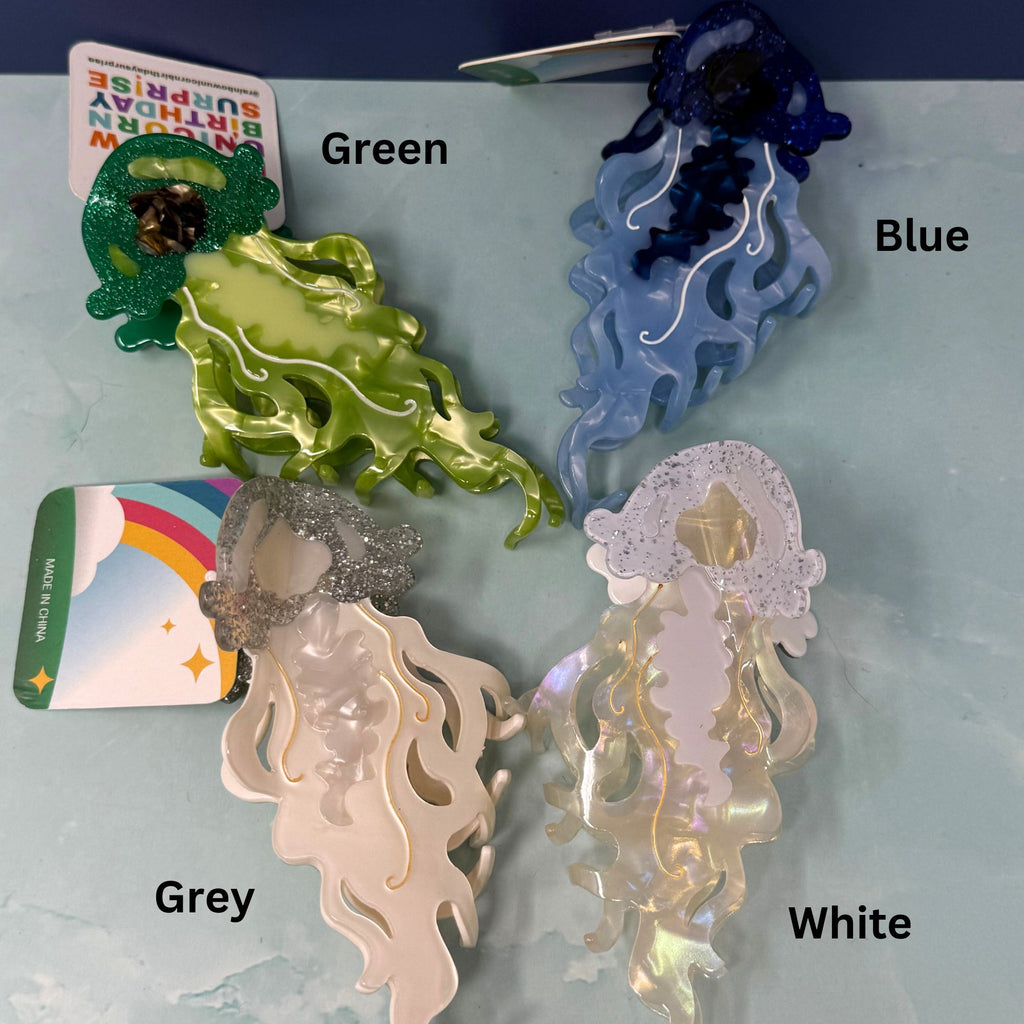 Jellyfish Hair Claw Clip – Iridescent Floating Sea Creature in Assorted Colors