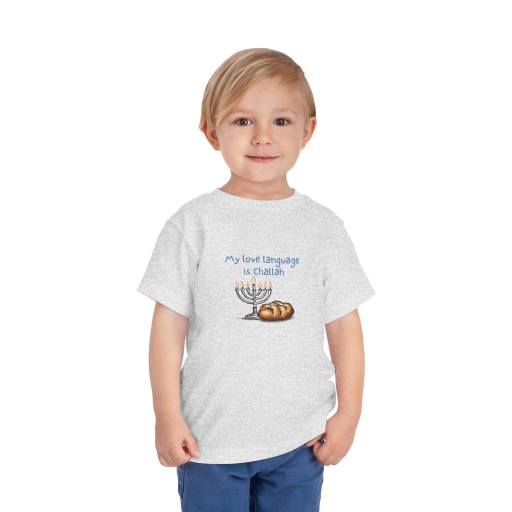 "My Love Language is Challah Holiday Hanukkah Toddler T-Shirt – Festive Jewish Holiday Tee"