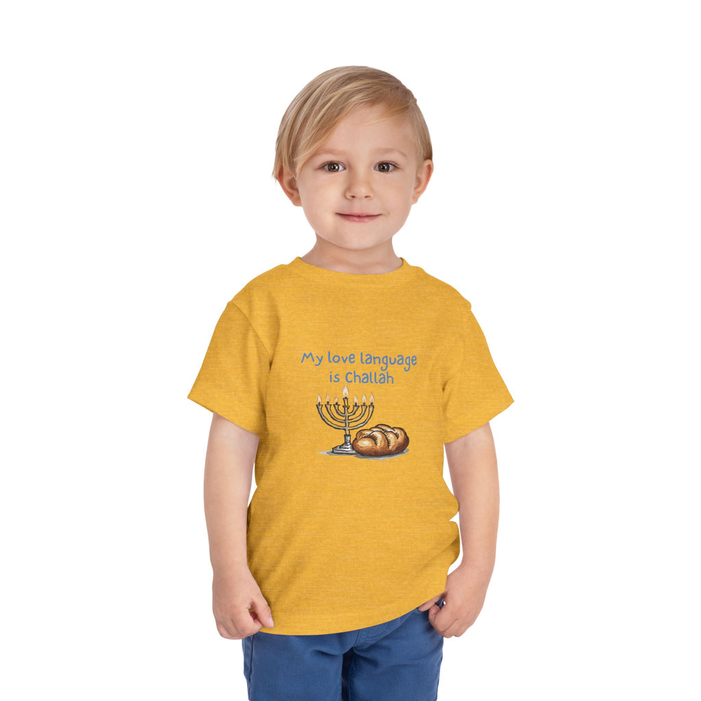 "My Love Language is Challah Holiday Hanukkah Toddler T-Shirt – Festive Jewish Holiday Tee"