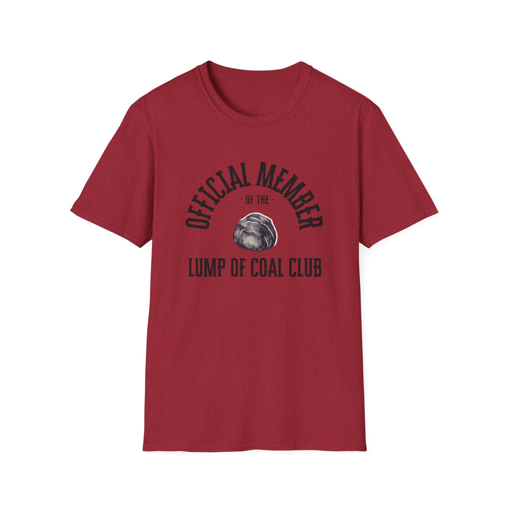 "Official Member of the Lump of Coal Club Unisex T-Shirt – Naughty List Holiday Shirt"