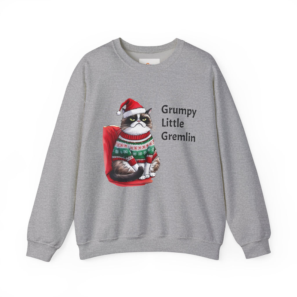 Grumpy Little Gremlin Grumpy Cat in Christmas Sweater Sweatshirt