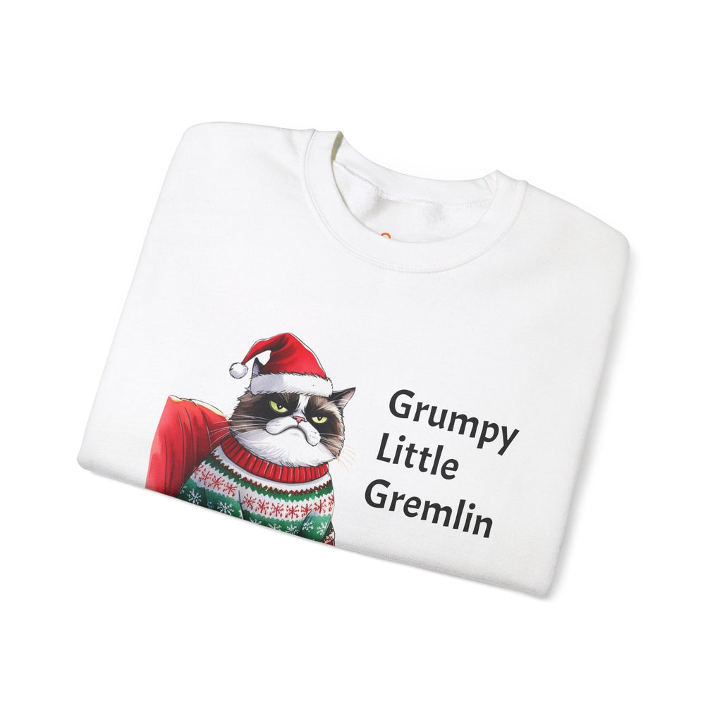 Grumpy Little Gremlin Grumpy Cat in Christmas Sweater Sweatshirt