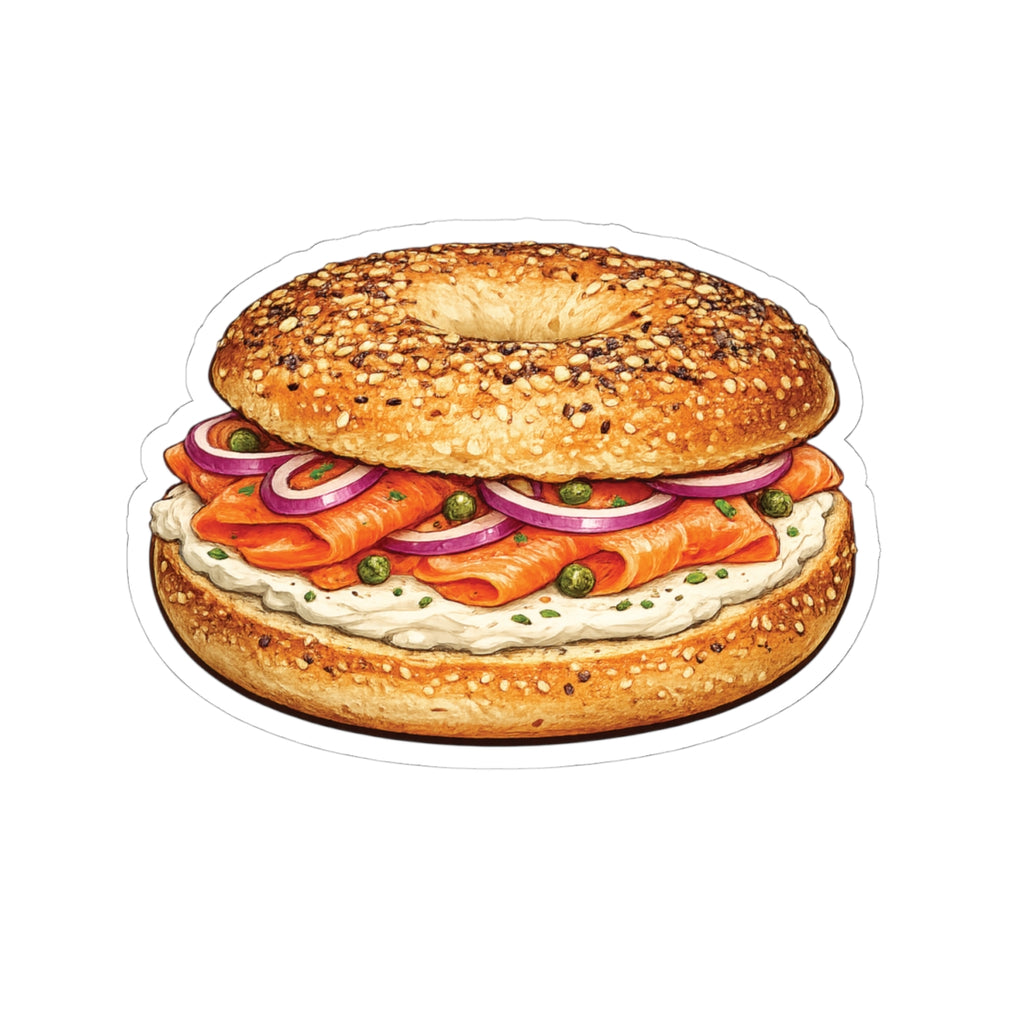 Everything Bagel, Lox, and Cream Cheese vinyl sticker | Rainbow Unicorn ...