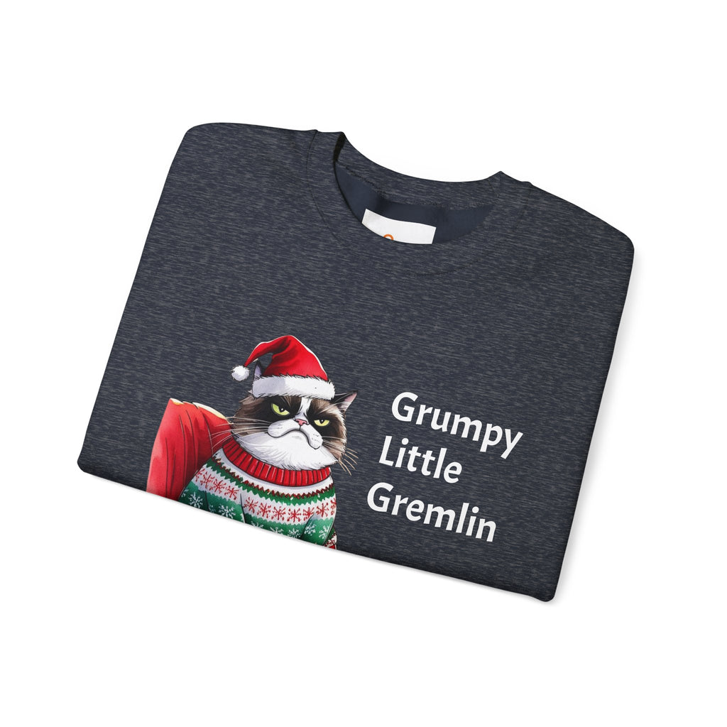 Grumpy Little Gremlin Grumpy Cat in Christmas Sweater Sweatshirt