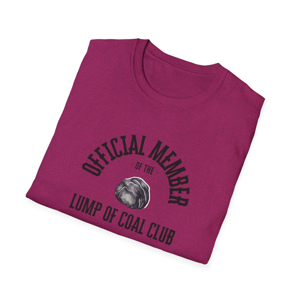 "Official Member of the Lump of Coal Club Unisex T-Shirt – Naughty List Holiday Shirt"