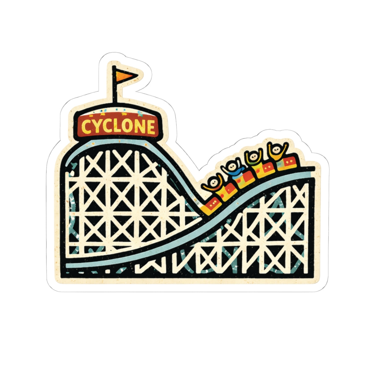 Brooklyn Cyclone Rollercoaster vinyl sticker | Rainbow Unicorn Birthday ...