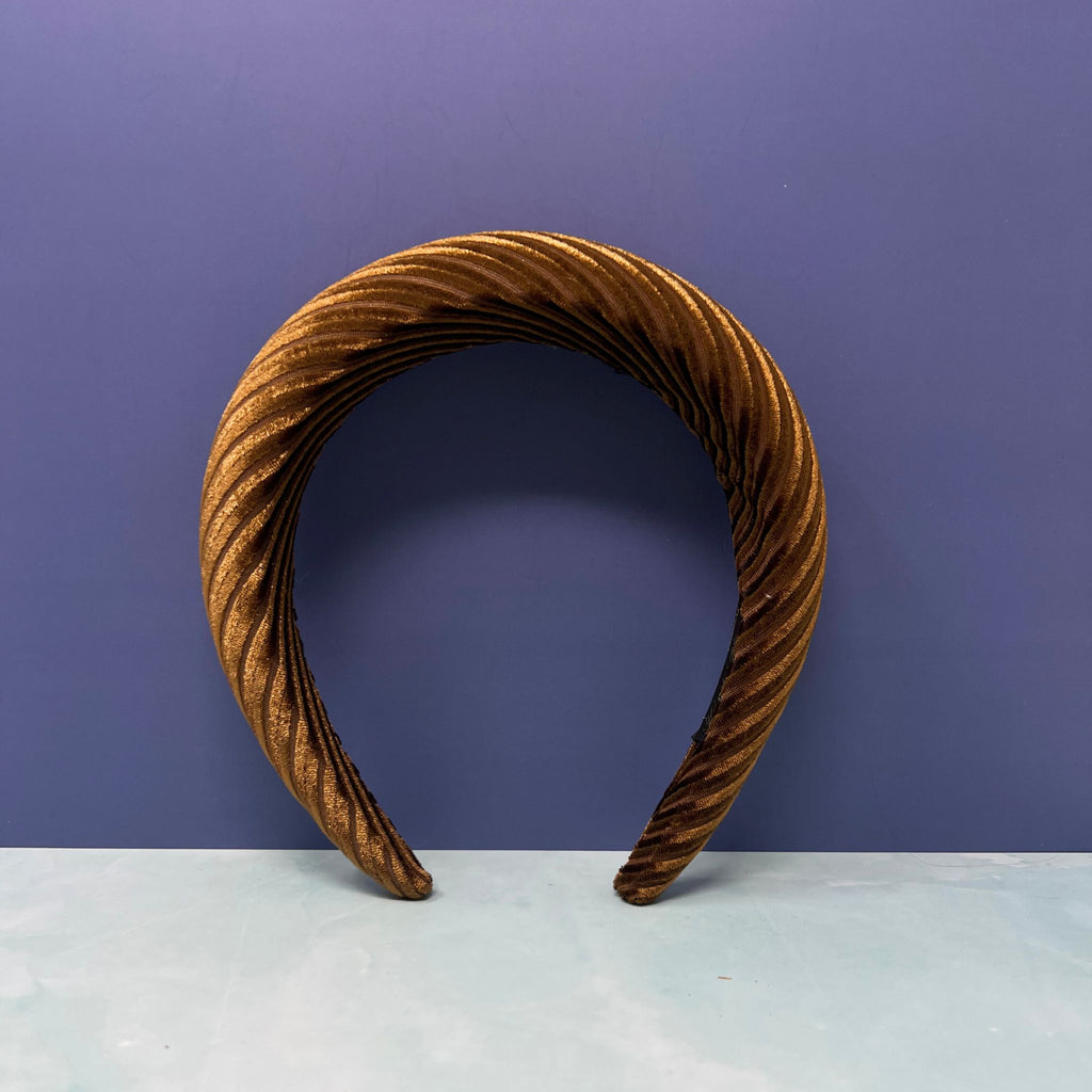 Pleated Velvet Patterned Lorraine Padded Headbands