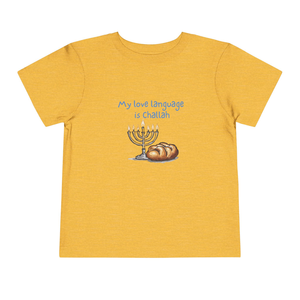 "My Love Language is Challah Holiday Hanukkah Toddler T-Shirt – Festive Jewish Holiday Tee"