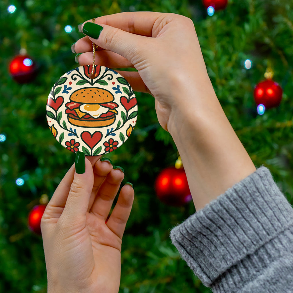 Bacon, Egg & Cheese Ceramic Ornament – New York Classic Folk Art Holiday Décor