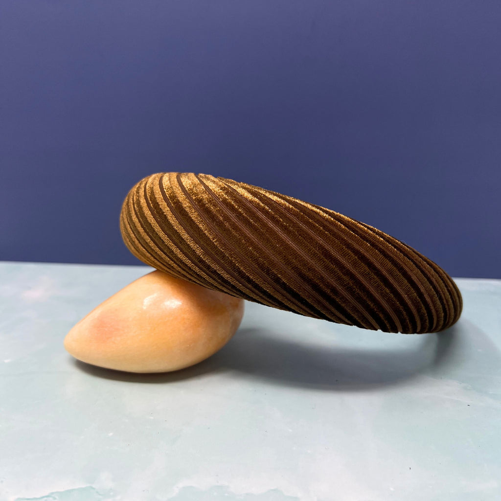 Pleated Velvet Patterned Lorraine Padded Headbands