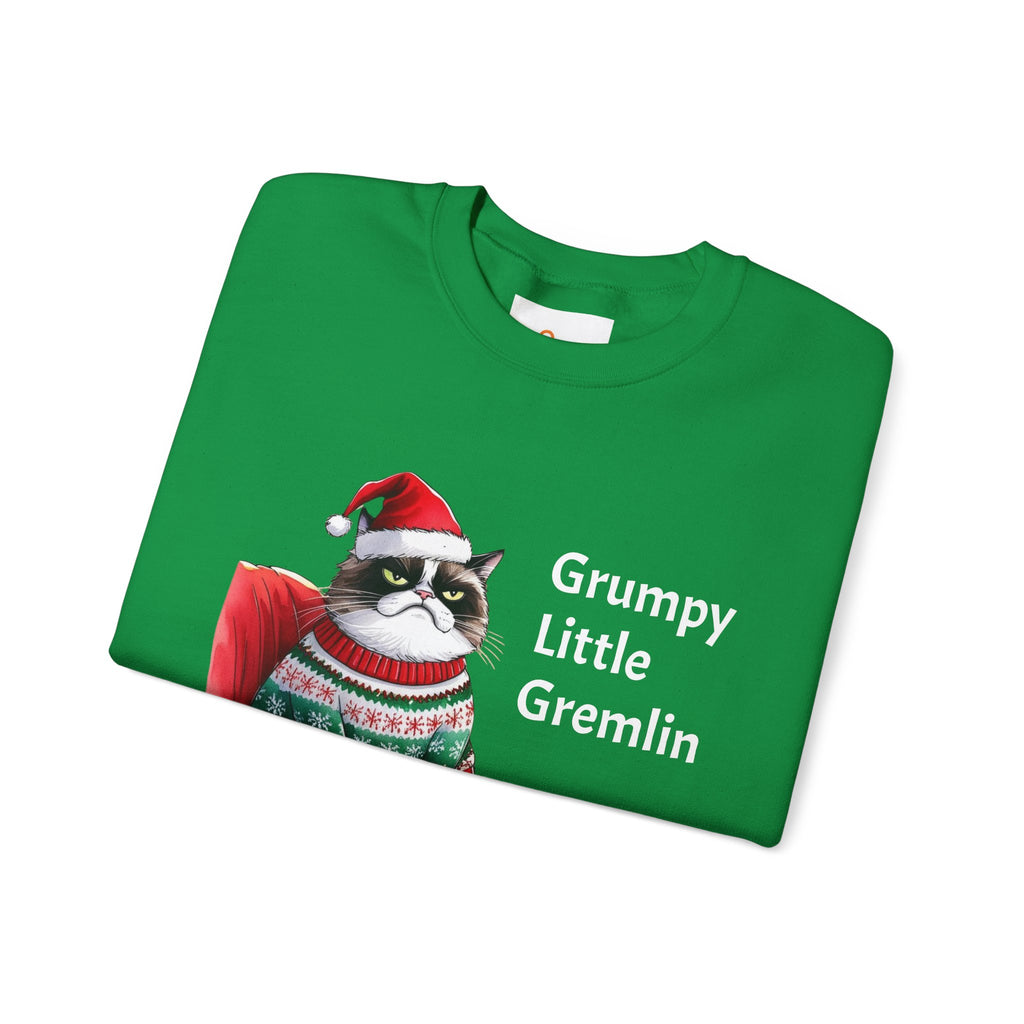 Grumpy Little Gremlin Grumpy Cat in Christmas Sweater Sweatshirt