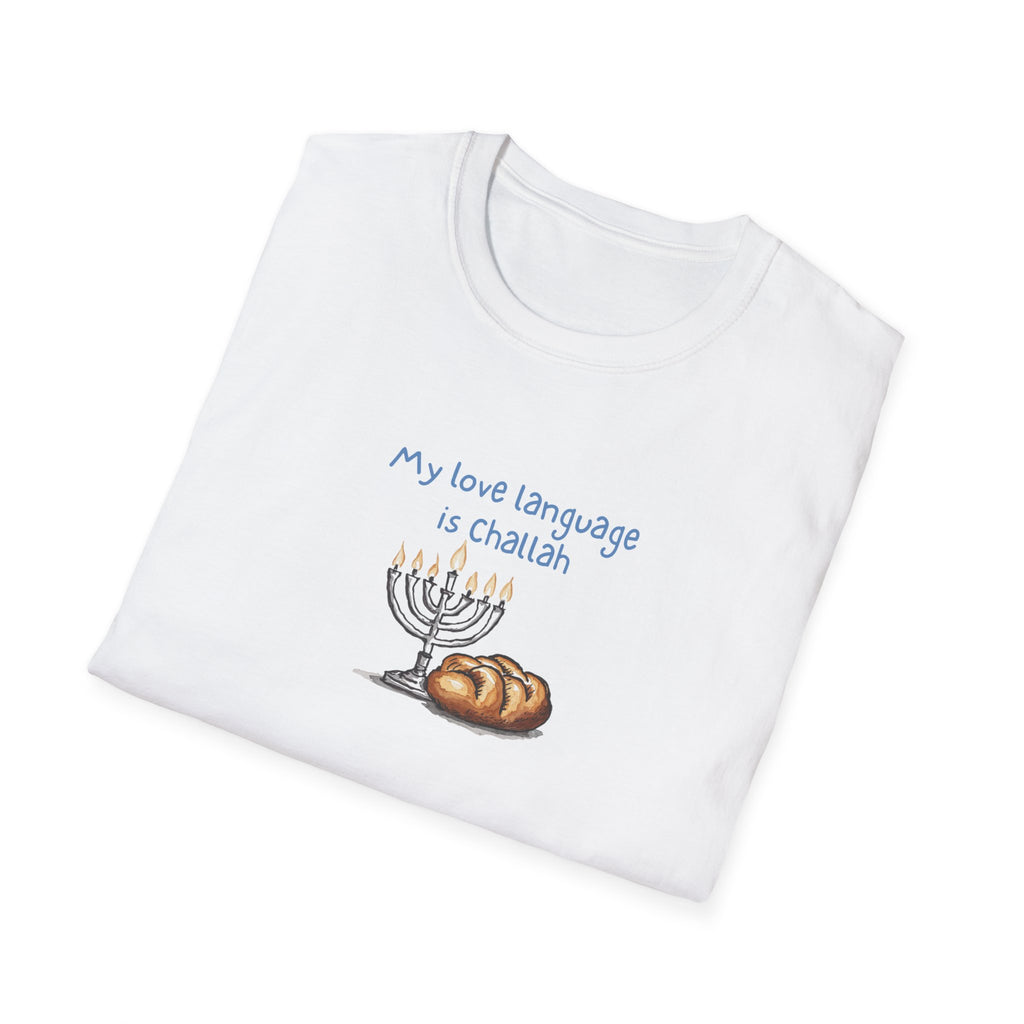 "My Love Language is Challah Holiday Hanukkah Unisex T-Shirt – Festive Jewish Holiday Tee"