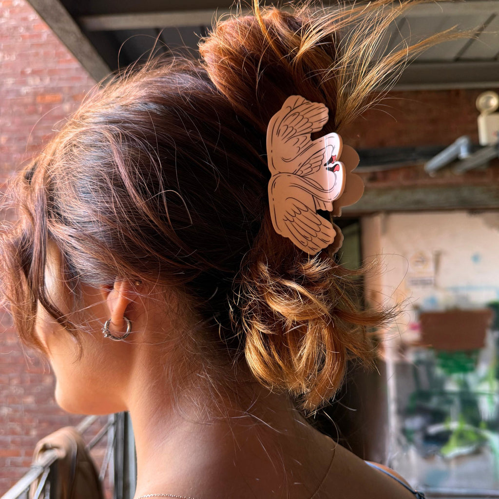 Double Swan Hair Claw Clip for Romantics, wedding, girlie