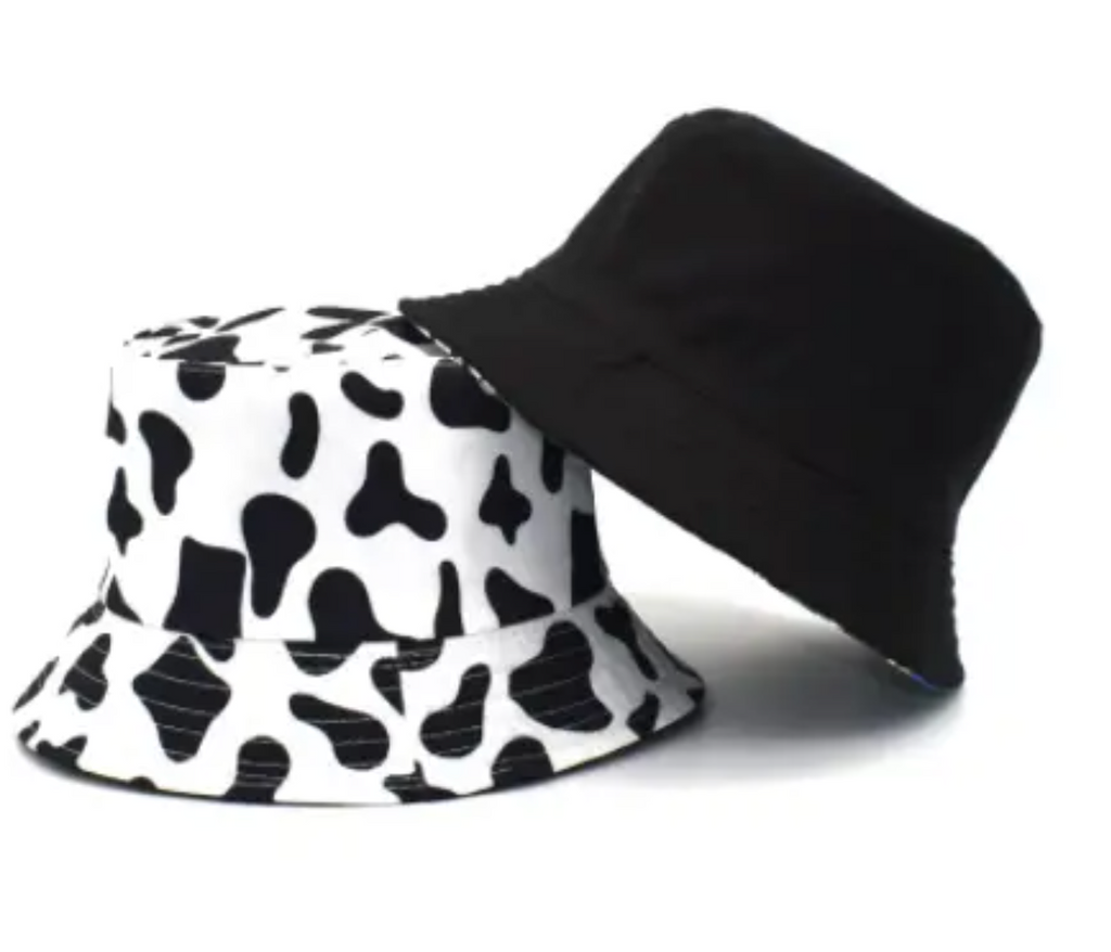 Lightweight cow print bucket hat, perfect for spring & summer wear.