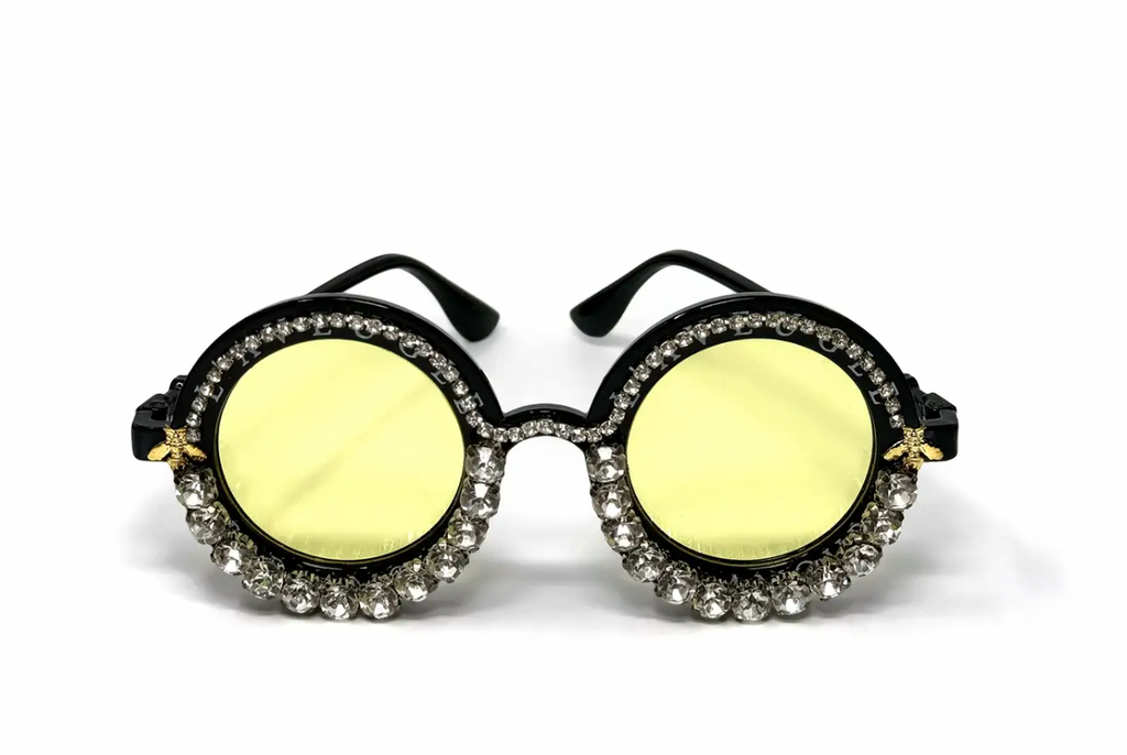 Floral & Rhinestone Statement Disco Sunglasses for festivals