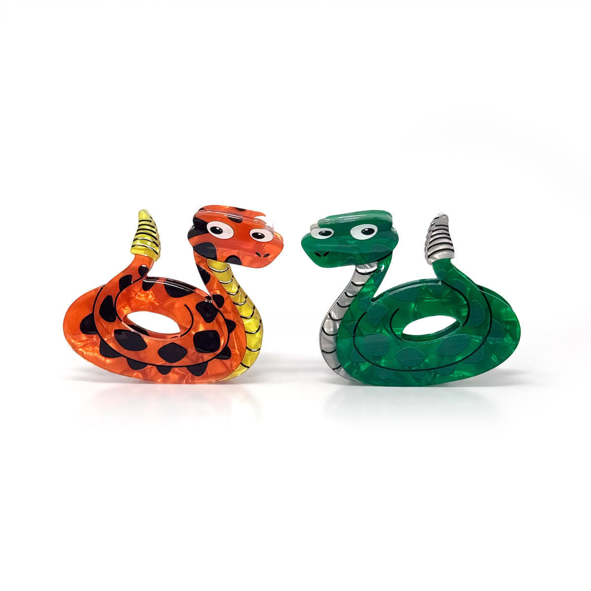 Snake Hair Claw Clip, Razzy Rattlesnake nature inspired | Rainbow ...
