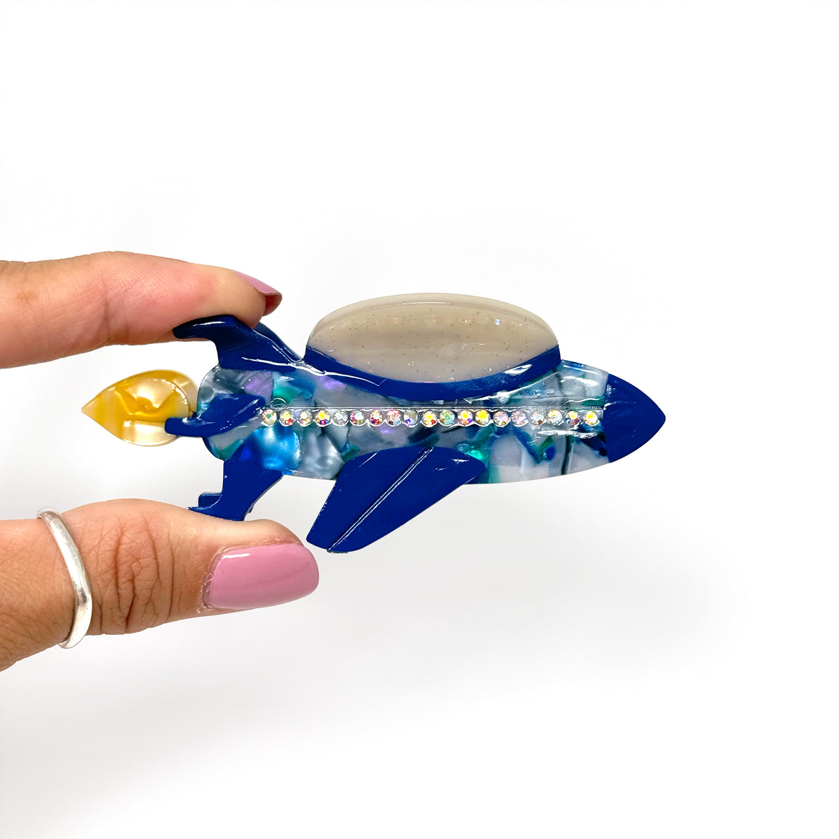 Rocket Ship Hair Claw Clip – Cosmic & Sparkly Statement | Rainbow ...