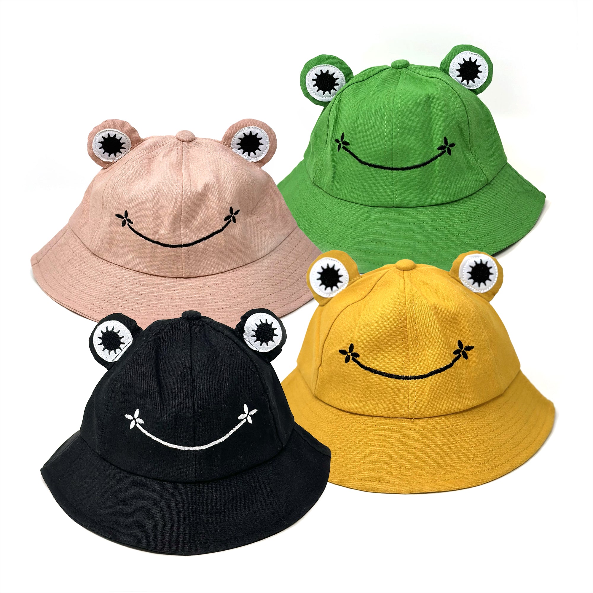 Frog Face Smiley Kids adorable Bucket Hat | Rainbow Unicorn